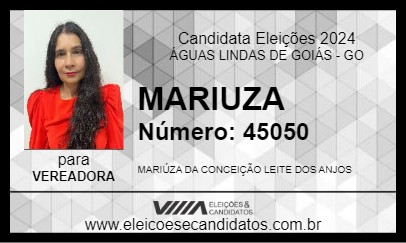 Candidato MARIUZA 2024 - ÁGUAS LINDAS DE GOIÁS - Eleições