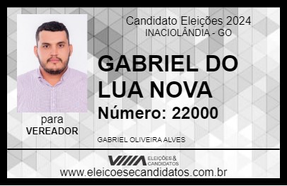 Candidato GABRIEL DO LUA NOVA 2024 - INACIOLÂNDIA - Eleições