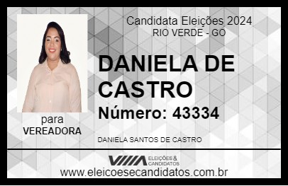 Candidato DANIELA DE CASTRO 2024 - RIO VERDE - Eleições