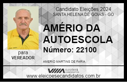 Candidato AMÉRIO DA AUTOESCOLA 2024 - SANTA HELENA DE GOIÁS - Eleições