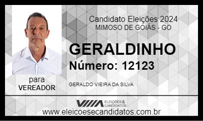 Candidato GERALDINHO 2024 - MIMOSO DE GOIÁS - Eleições