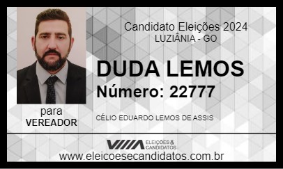 Candidato DUDA LEMOS  2024 - LUZIÂNIA - Eleições