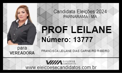 Candidato PROF LEILANE 2024 - PARNARAMA - Eleições