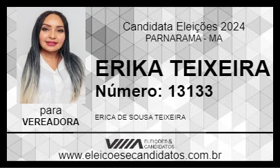 Candidato ERIKA TEIXEIRA 2024 - PARNARAMA - Eleições