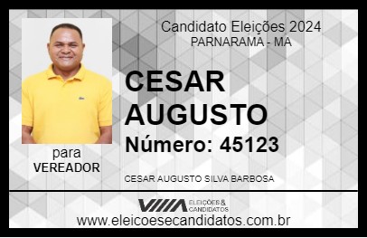 Candidato CESAR AUGUSTO 2024 - PARNARAMA - Eleições