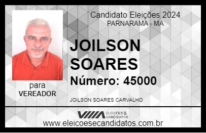 Candidato JOILSON SOARES 2024 - PARNARAMA - Eleições