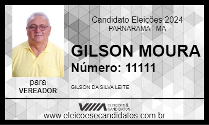 Candidato GILSON MOURA 2024 - PARNARAMA - Eleições