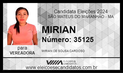 Candidato MIRIAN 2024 - SÃO MATEUS DO MARANHÃO - Eleições