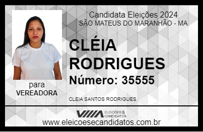 Candidato CLÉIA RODRIGUES 2024 - SÃO MATEUS DO MARANHÃO - Eleições