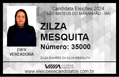 Candidato ZILZA MESQUITA 2024 - SÃO MATEUS DO MARANHÃO - Eleições