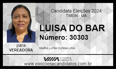 Candidato LUISA DO BAR 2024 - TIMON - Eleições