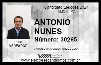 Candidato ANTONIO NUNES 2024 - TIMON - Eleições