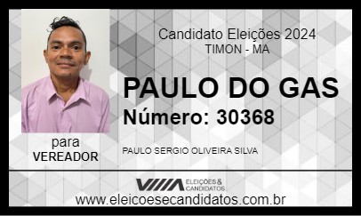 Candidato PAULO DO GAS 2024 - TIMON - Eleições