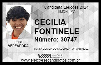 Candidato CECILIA FONTINELE 2024 - TIMON - Eleições