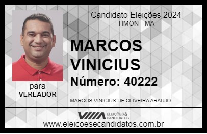 Candidato MARCOS VINICIUS 2024 - TIMON - Eleições