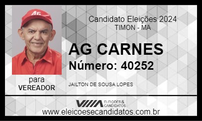 Candidato AG CARNES 2024 - TIMON - Eleições