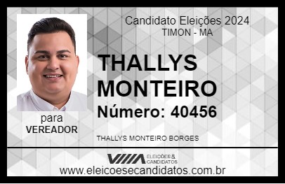 Candidato THALLYS MONTEIRO 2024 - TIMON - Eleições