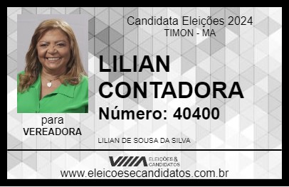 Candidato LILIAN CONTADORA 2024 - TIMON - Eleições