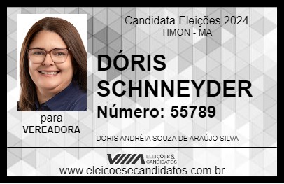 Candidato DÓRIS SCHNNEYDER 2024 - TIMON - Eleições