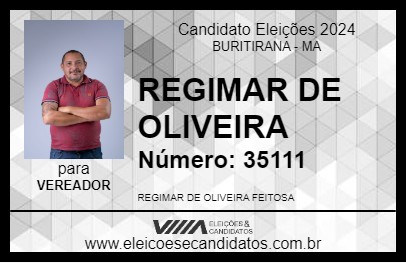 Candidato REGIMAR DE OLIVEIRA 2024 - BURITIRANA - Eleições