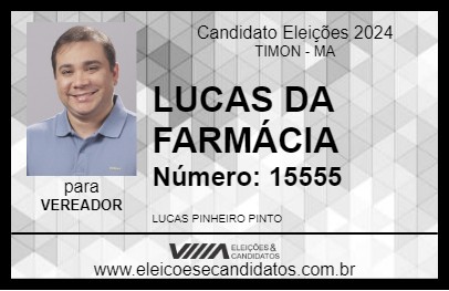 Candidato LUCAS DA FARMÁCIA 2024 - TIMON - Eleições