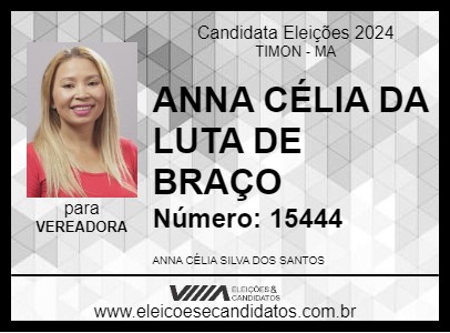 Candidato ANNA CÉLIA DA LUTA DE BRAÇO 2024 - TIMON - Eleições