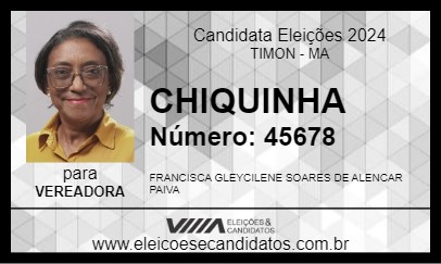 Candidato CHIQUINHA 2024 - TIMON - Eleições