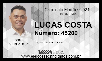 Candidato LUCAS COSTA 2024 - TIMON - Eleições