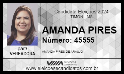 Candidato AMANDA PIRES 2024 - TIMON - Eleições