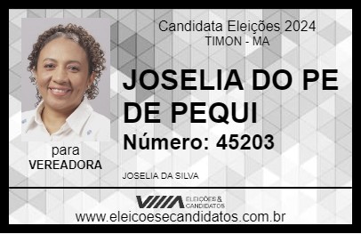 Candidato JOSELIA DO PE DE PEQUI 2024 - TIMON - Eleições