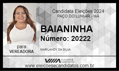 Candidato BAIANINHA 2024 - PAÇO DO LUMIAR - Eleições