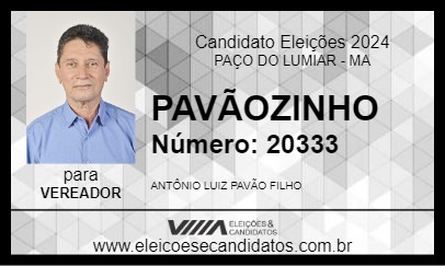 Candidato PAVÃOZINHO 2024 - PAÇO DO LUMIAR - Eleições