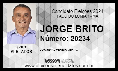 Candidato JORGE BRITO 2024 - PAÇO DO LUMIAR - Eleições