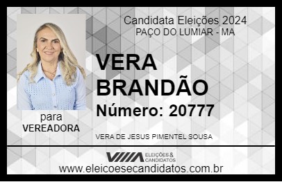 Candidato VERA BRANDÃO 2024 - PAÇO DO LUMIAR - Eleições