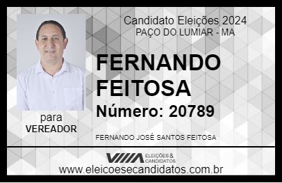 Candidato FERNANDO FEITOSA 2024 - PAÇO DO LUMIAR - Eleições