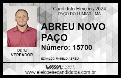 Candidato ABREU NOVO PAÇO 2024 - PAÇO DO LUMIAR - Eleições