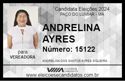 Candidato ANDRELINA AYRES 2024 - PAÇO DO LUMIAR - Eleições