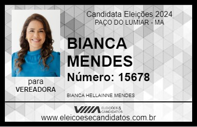 Candidato BIANCA MENDES 2024 - PAÇO DO LUMIAR - Eleições