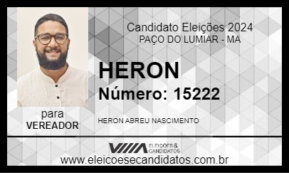 Candidato HERON 2024 - PAÇO DO LUMIAR - Eleições