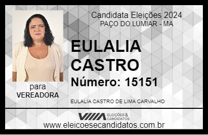 Candidato EULALIA CASTRO 2024 - PAÇO DO LUMIAR - Eleições