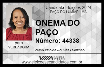 Candidato ONEMA DO PAÇO 2024 - PAÇO DO LUMIAR - Eleições