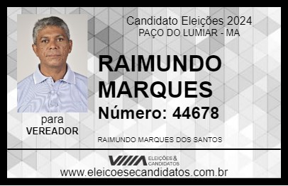 Candidato RAIMUNDO MARQUES 2024 - PAÇO DO LUMIAR - Eleições