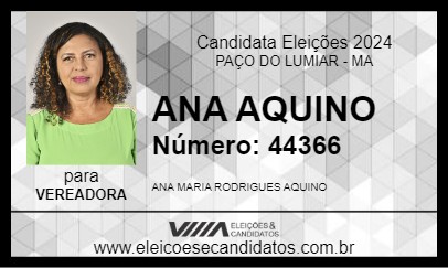 Candidato ANA AQUINO 2024 - PAÇO DO LUMIAR - Eleições