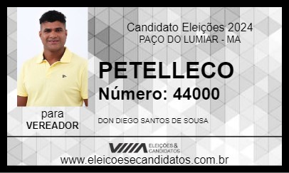 Candidato PETELLECO 2024 - PAÇO DO LUMIAR - Eleições