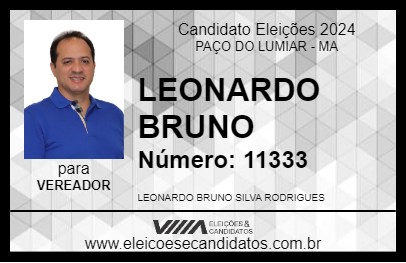 Candidato LEONARDO BRUNO 2024 - PAÇO DO LUMIAR - Eleições