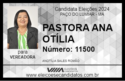 Candidato PASTORA ANA OTÍLIA 2024 - PAÇO DO LUMIAR - Eleições