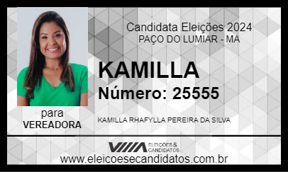 Candidato KAMILLA 2024 - PAÇO DO LUMIAR - Eleições