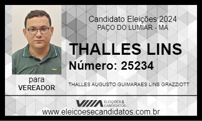 Candidato THALLES LINS 2024 - PAÇO DO LUMIAR - Eleições