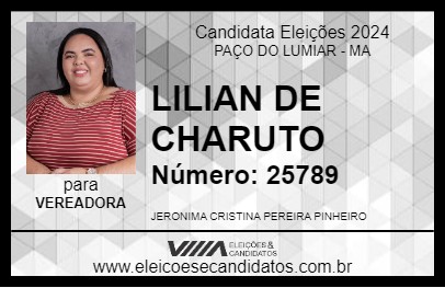 Candidato LILIAN DE CHARUTO 2024 - PAÇO DO LUMIAR - Eleições