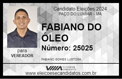 Candidato FABIANO DO ÓLEO 2024 - PAÇO DO LUMIAR - Eleições